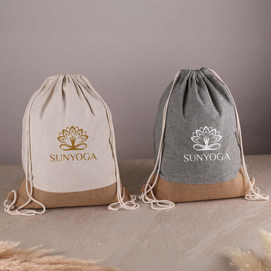 Cotton & Jute Drawstring Bag