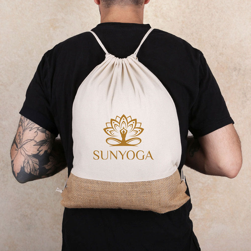 Cotton & Jute Drawstring Bag