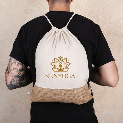 Cotton & Jute Drawstring Bag