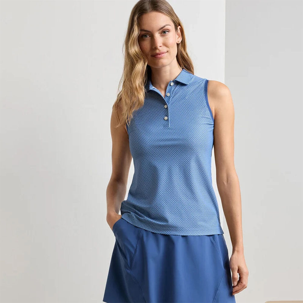 Peter Millar Palmetto Palms Sleeveless Button Polo